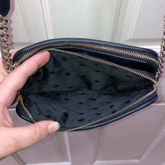 Kate Spade Black Natalia Double Zip Tweed Crossbody Purse Bag - Picture 8 of 16